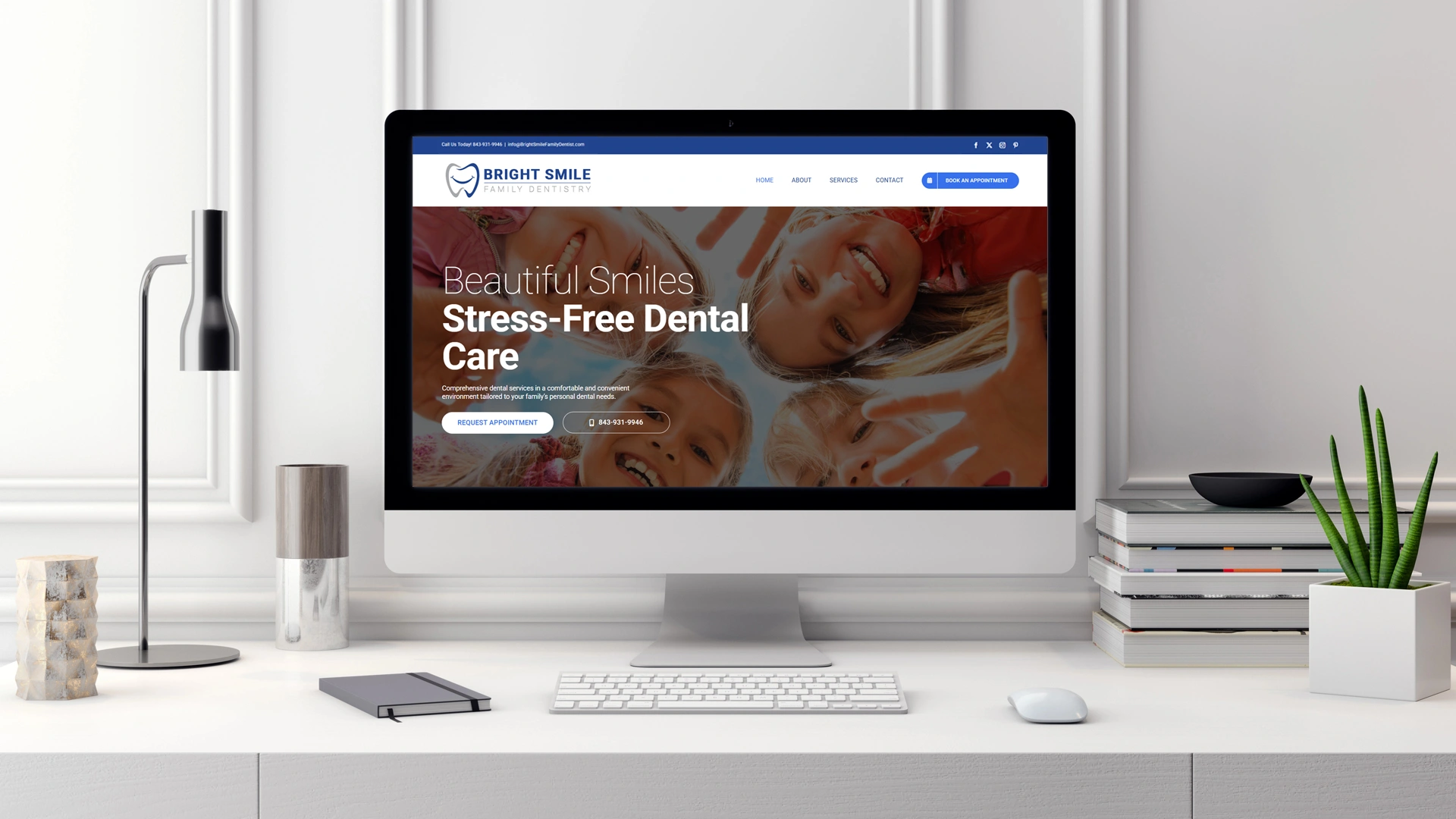 Dental Website Displayed on Desktop Computer