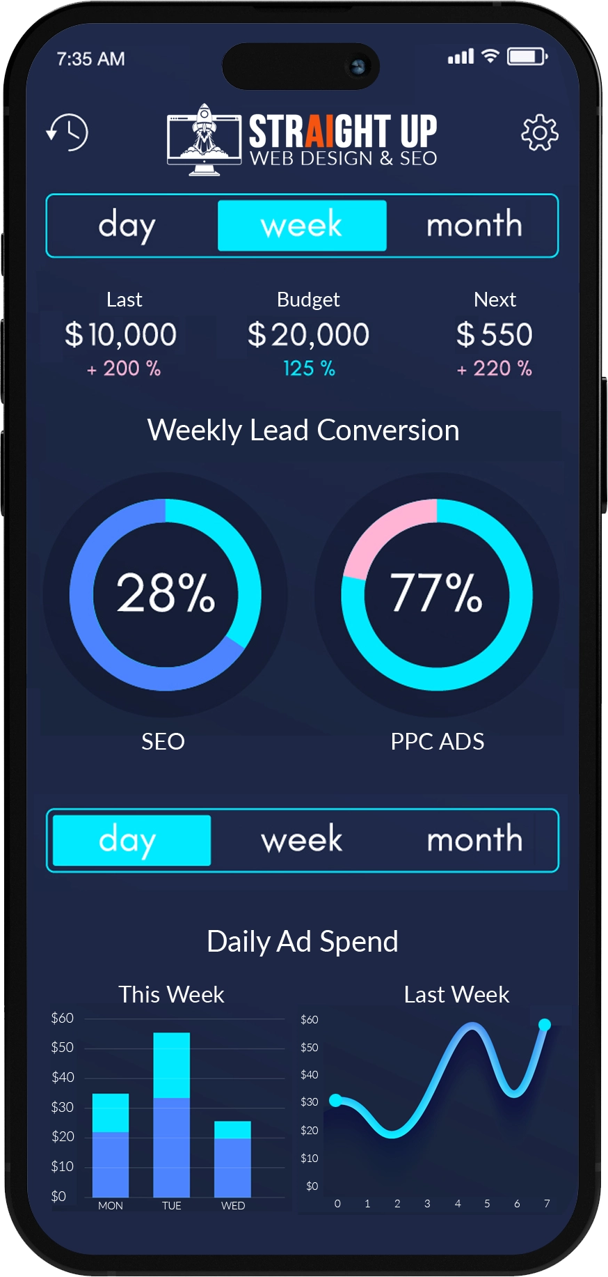 Local SEO iPhone Analytics Dashboard 1